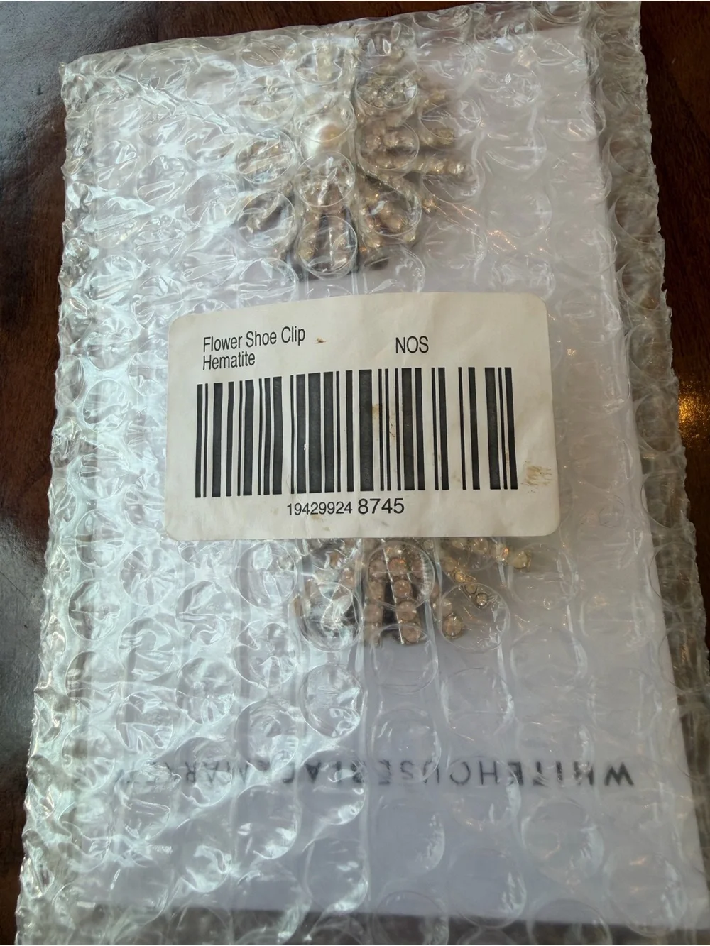 White House Black Market Silver Pearl & Crystal Sunburst Shoe Clips